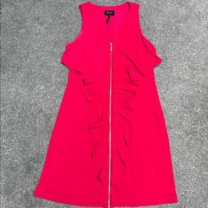 Laundry by Shelli Segal Front Zip Dress with Ruffle overlay - Sz. 4 - PTP 17”